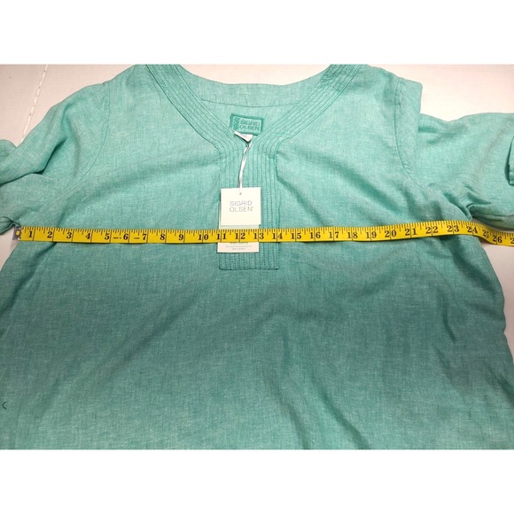 Sigrid Olsen Linen Blend Top Blouse NWT Sz 2X Cruise Resort Wear Pullover Tunic - Picture 9 of 12
